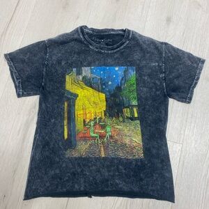 Fifth Sun Black Van Gogh Café Terrace Tee